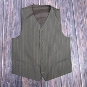 Source Unknown Men's Pinstripe Dark Gray Vest